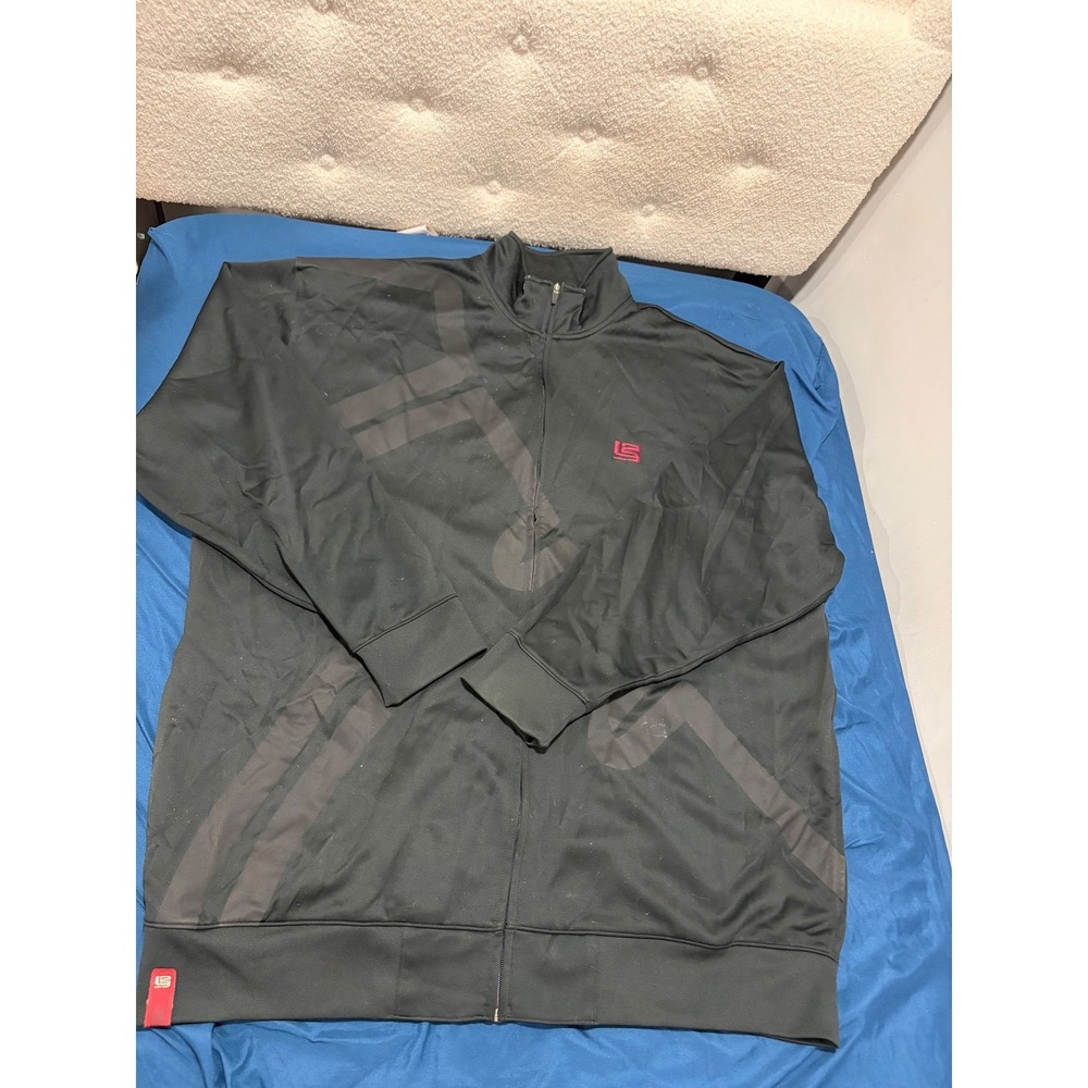 Nike LeBron James LJ Crown Logo Full Zip Track Jacket Black Mens 3XL